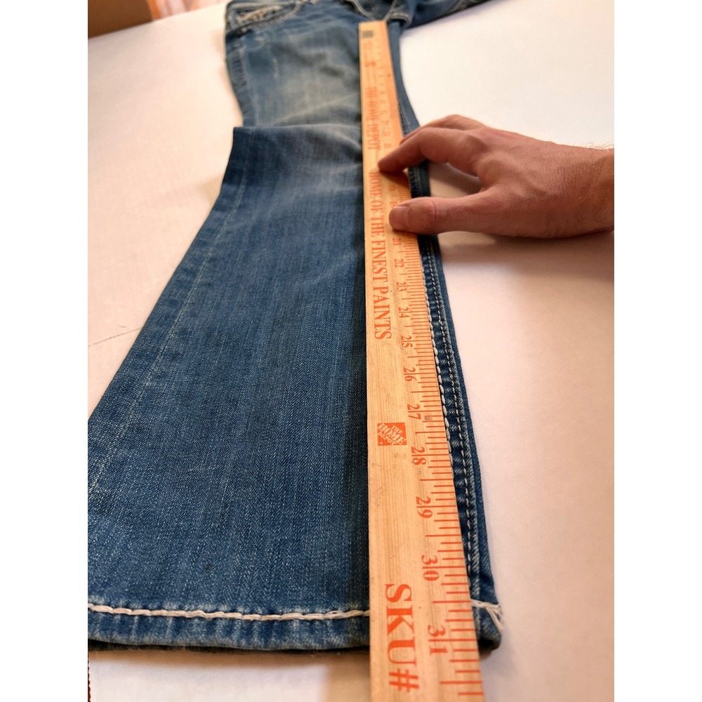 Rock Revival 3011 Bootcut Jeans Blue Distressed Embroidered Flap Pocket Size 25 - Picture 7 of 10
